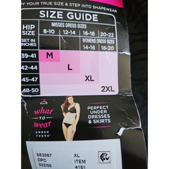 Maidenform XL Self Expressions Ultra Firm Control Waist Nipper Black SE3067 NWT - Picture 4 of 6